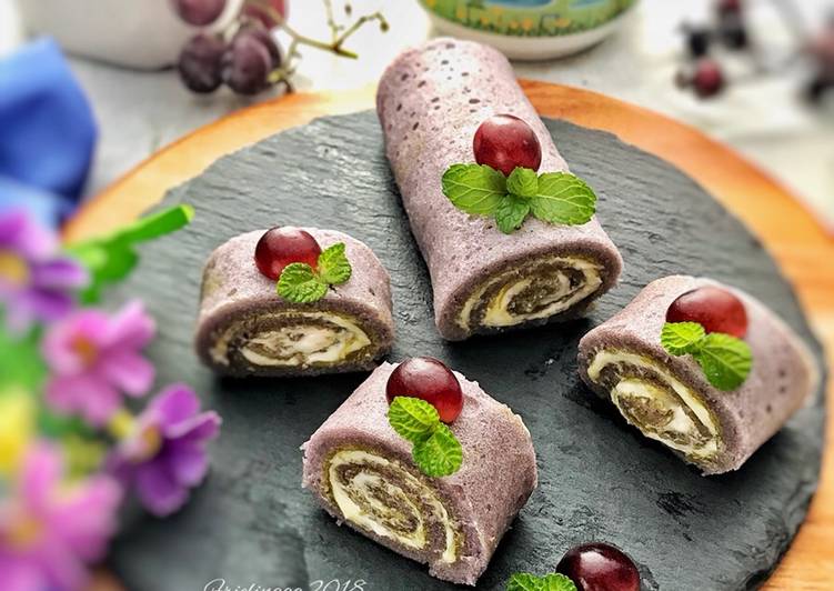 Taro Steamed roll cake, 1 telur, irit bahan
