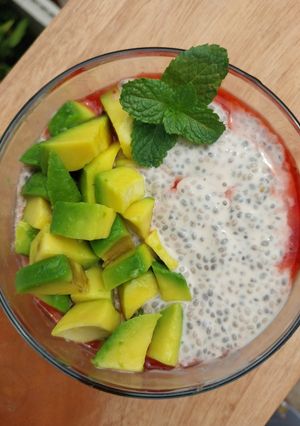Foto resep Chia Seed pudding strawberry