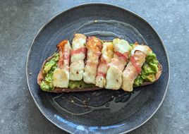 Pancetta Wrapped Halloumi & Avocado on Toast