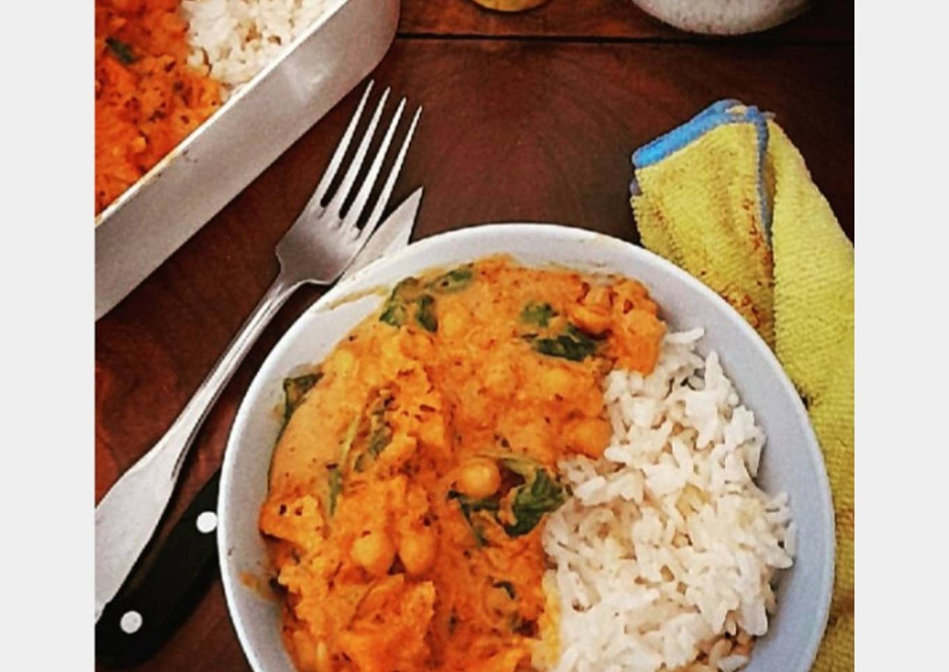 Curry vegan automnal pois chiches/butternut