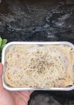 Foto resep Spaghetti Carbonara Smoked Beef