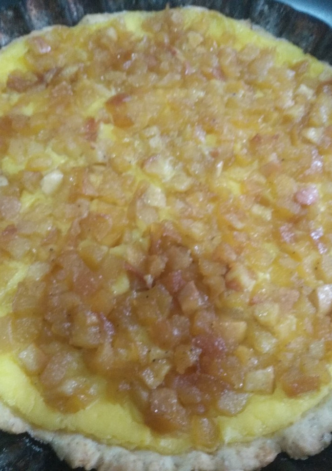Una foto de Tarta de manzana y crema