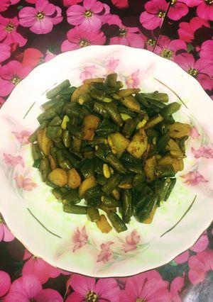 A picture of Beans Bhaji.