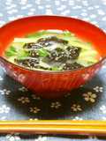 Miso Soup with Komatsuna and Nori