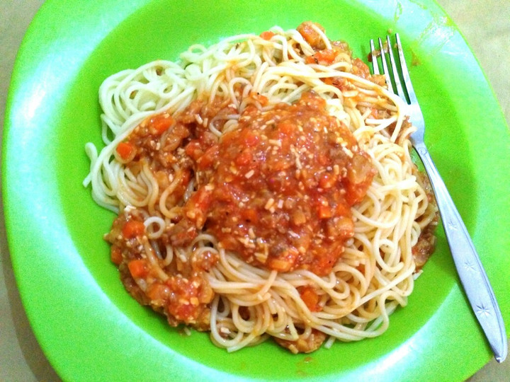 Resep Spaghetti Bolognese with Instant Sauce Anti Gagal