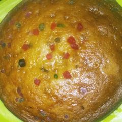 A picture of Tutti frutti cake in gas tandoor.