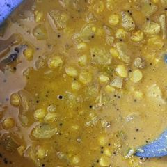 A picture of Raw banana and Chana dal sabji.