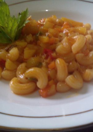Foto resep Makaroni saus kentang pedas sederhana