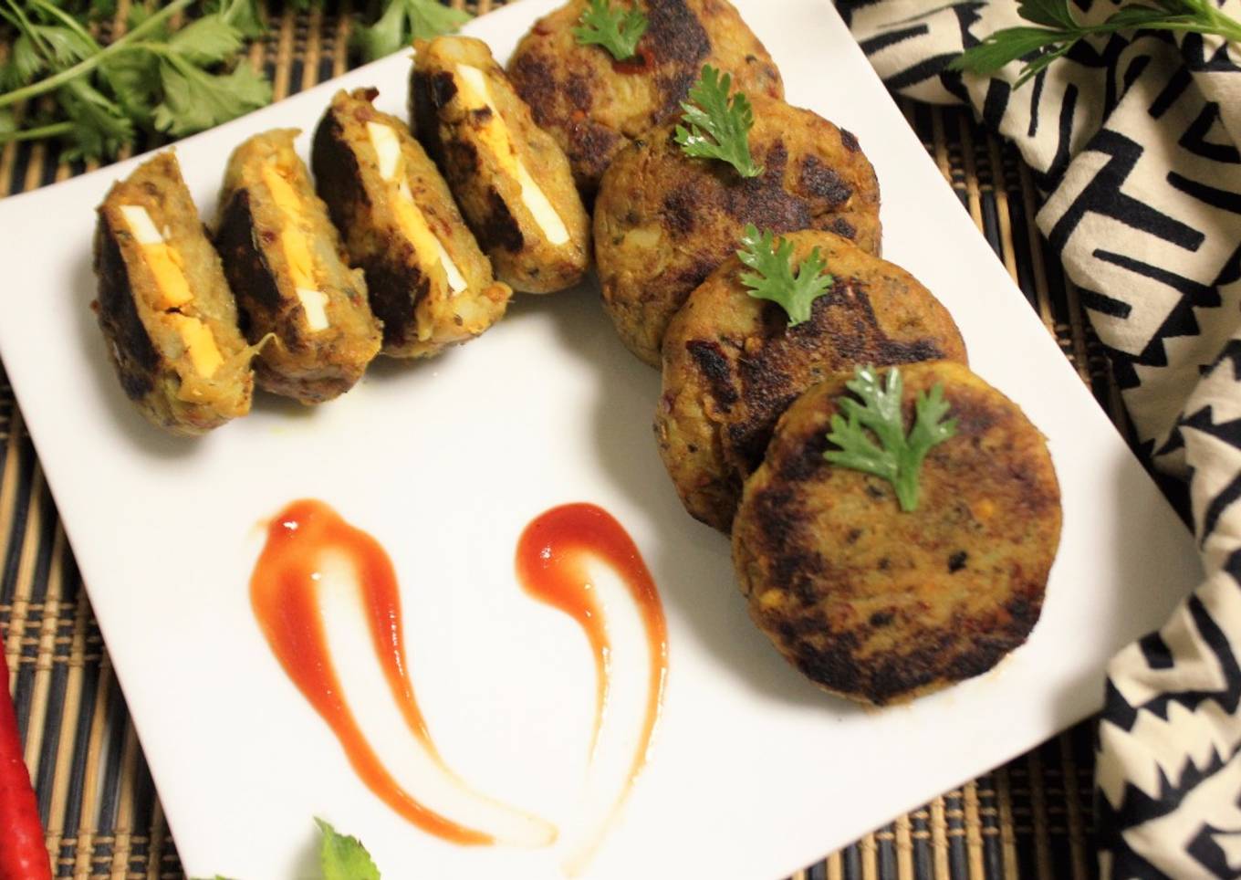 Tiki stuffed with raw jackfruit