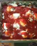 Berenjena sin carne a la Parmesana estilo Dominicano