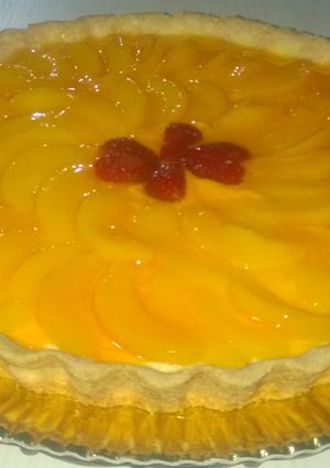 Una foto de Tarta de Duraznos con Crema 