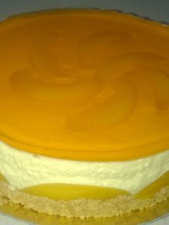 Una foto de Cheesecake de durazno