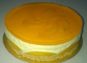 Una foto de Cheesecake de durazno