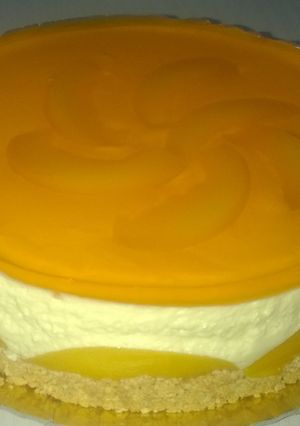 Una foto de Cheesecake de durazno