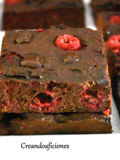 Una foto de Brownie de frambuesa sin azúcar