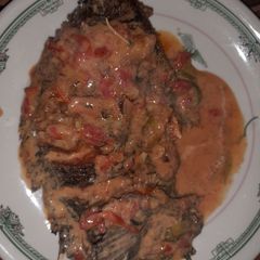 Fried tilapia in coconut cream A picture of Fried tilapia in coconut cream.