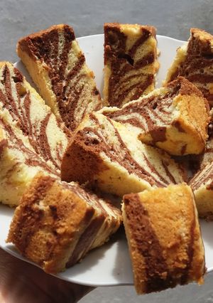 Foto resep Zebra cake putih telur