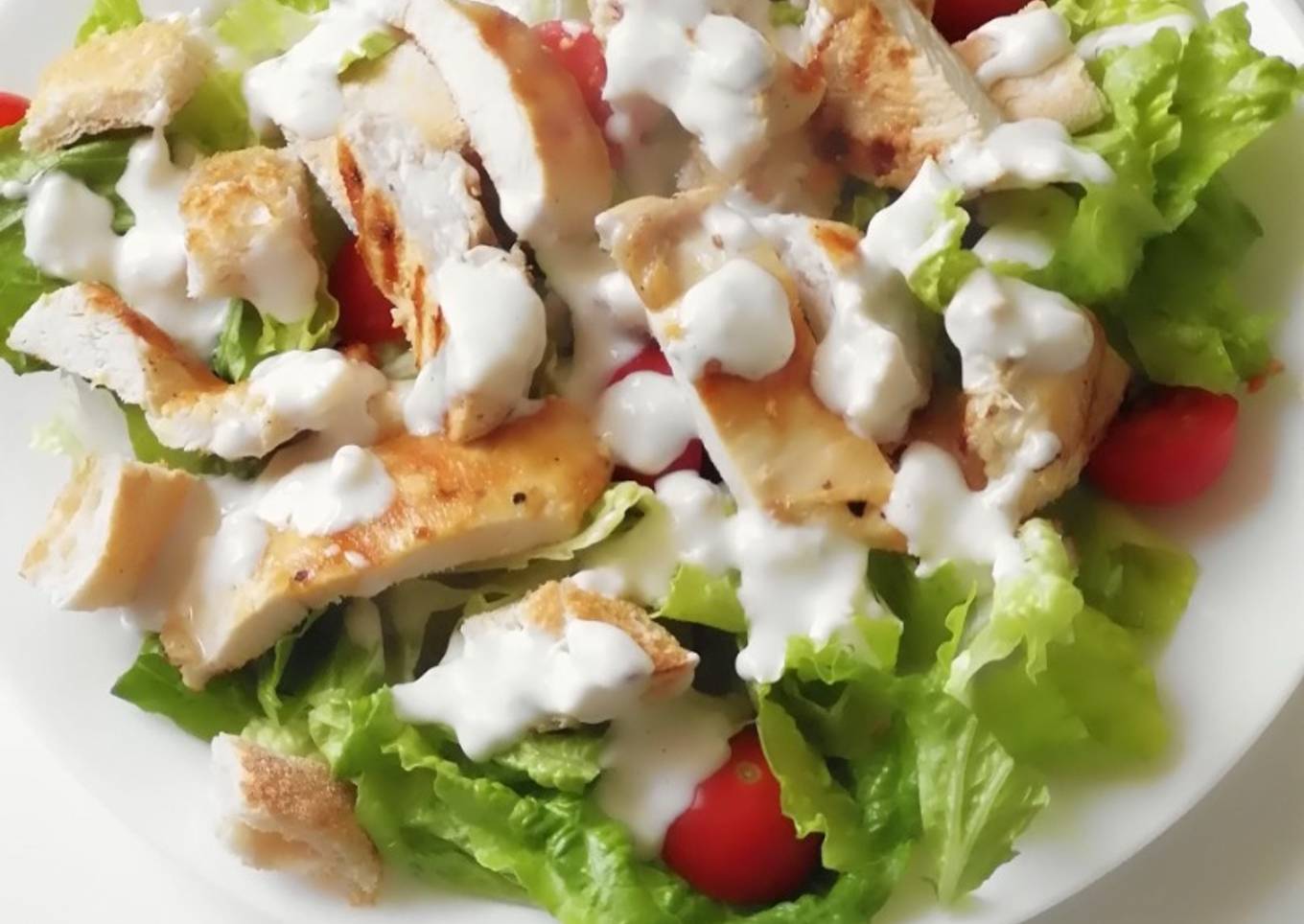 Lighter Chicken Caesar Salad