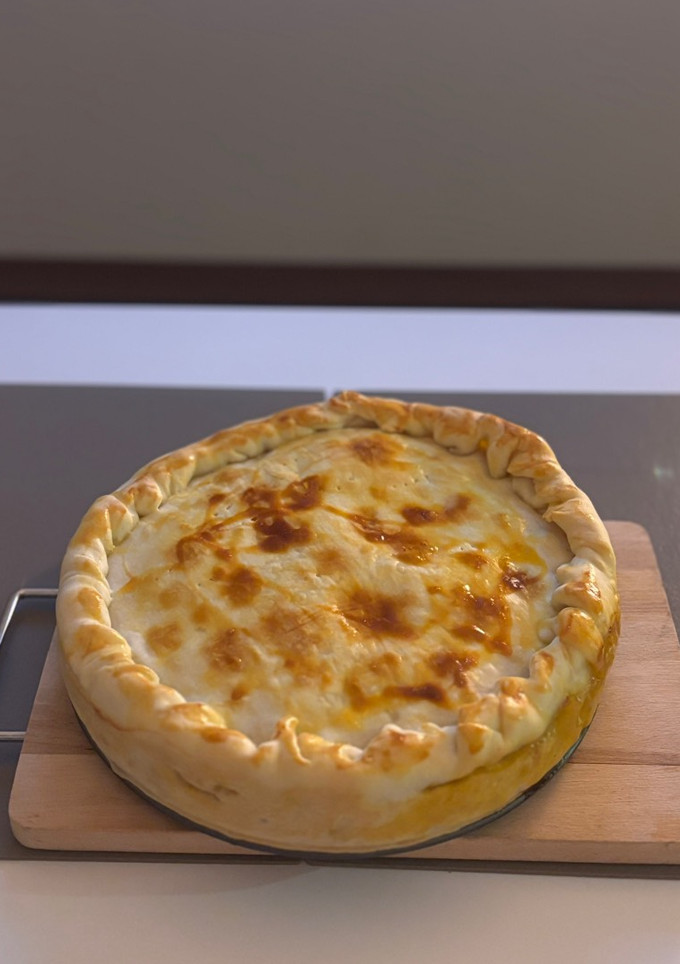 Una foto de Tarta de pollo y champiñones