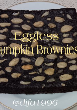 Foto resep Eggless Pumpkin Brownies #glutenfree
