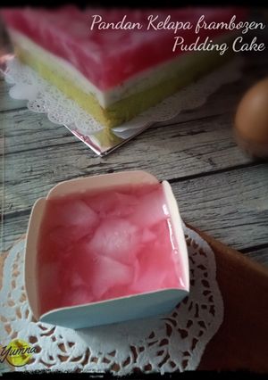 Foto resep Pandan Kelapa Frambozen Pudding Cake