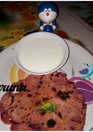 A picture of Beetroot Parathas..