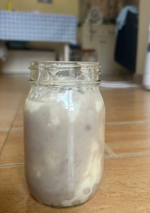 A picture of Taro soy milk 🥛.