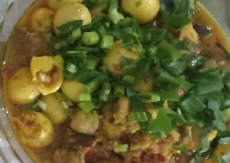 Resep Telur puyu, daging santan (bisa menu keto, tanpa tahu), Sempurna
