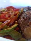 Marucha con salteado de verduras