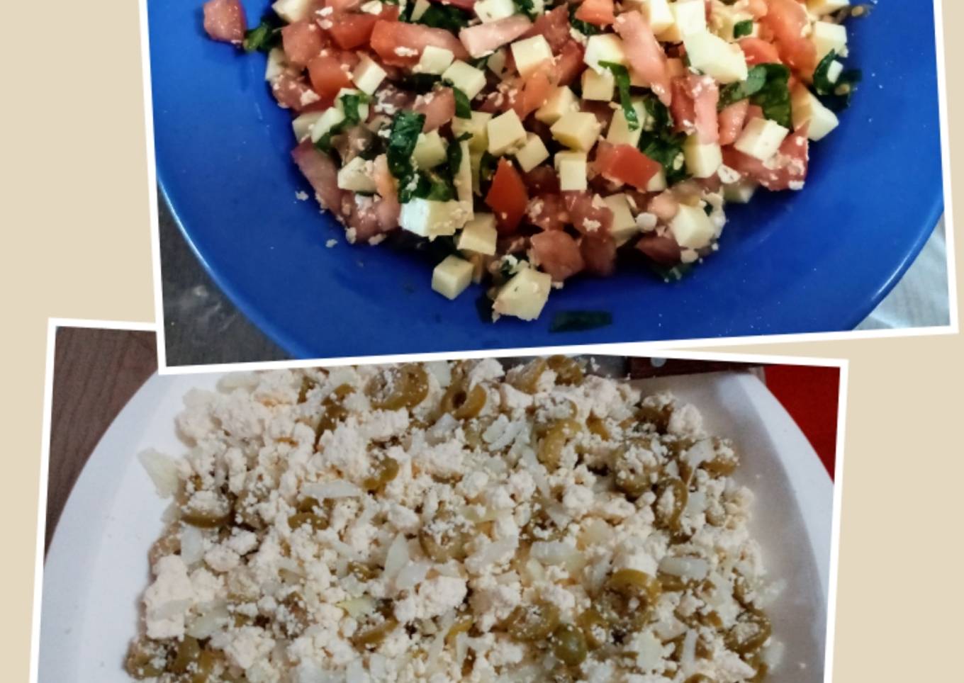 Relleno caprese y relleno de ricotta