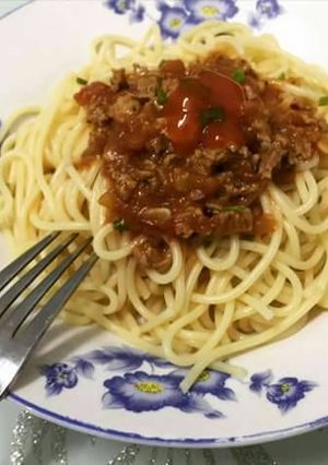 Hình của món Mỳ Spaghetti bò bằm nhanh gọn sau ngày làm việc.