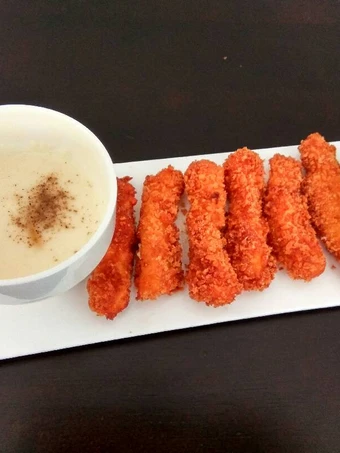 Easy Ways Prepare|Recipe} Crispy Chicken Finger With Cheese Dipping Sauce the So Delicious, Perfect