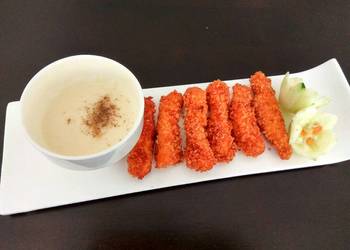 Easiest Way to Prepare Yummy Crispy Chicken Finger With Cheese Dipping Sauce