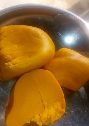 A picture of Okpa (Bambara nut moi moi).