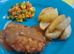 Foto resep Crsipy chicken steak with Chitato 