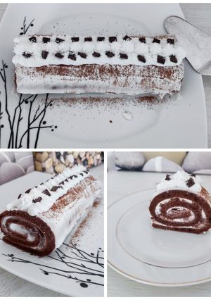 Une photo de Bûche chocolat coco