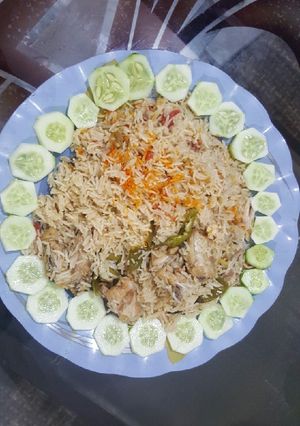 A picture of Chicken masala pulao.