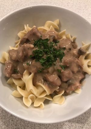 A picture of Easy Beef Stroganoff in the Slow Cooker.