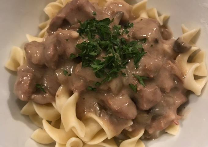 Steps to Prepare Ultimate Easy Beef Stroganoff in the Slow Cooker