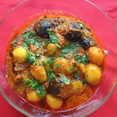 A picture of Baby Potato And Baby Brinjal Curry.