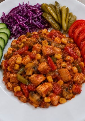 عکسی از دستور خوراک مرغ و قارچ