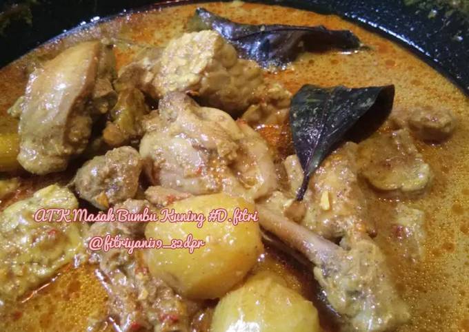 Langkah Mudah untuk Menyiapkan 🐓 Ayam Tempe Kentang Masak bumbu kuning 🐓 #Dapur Fitri yang Bisa Manjain Lidah