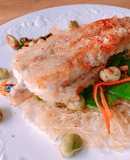 Cá Thầy Tu (Monkfish) Chiên Kèm Bún Tàu Xào Tương Hột