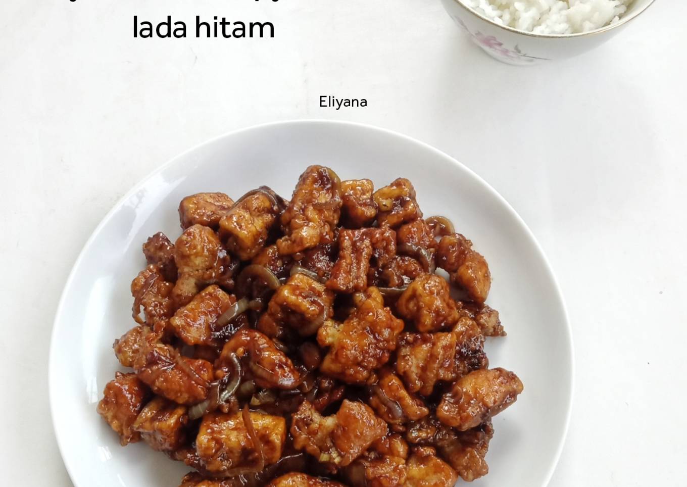 Ayam tahu crispy saos lada hitam