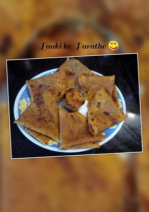 A picture of Lauki ke Parathe(Bottlegourd Parathas).