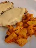 Pollo en salsa de queso