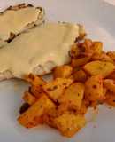 Pollo en salsa de queso