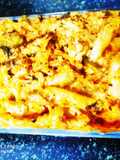 Baked white sauce pasta