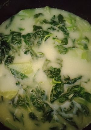Foto resep Bobor bayam + labu cemplung"