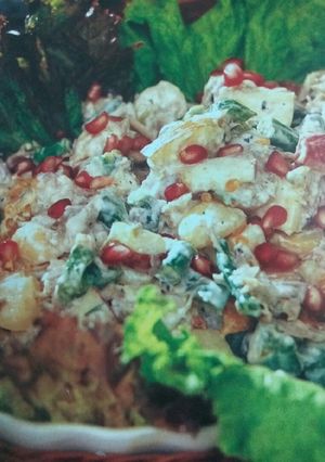 A picture of Apple jack chicken salad.
